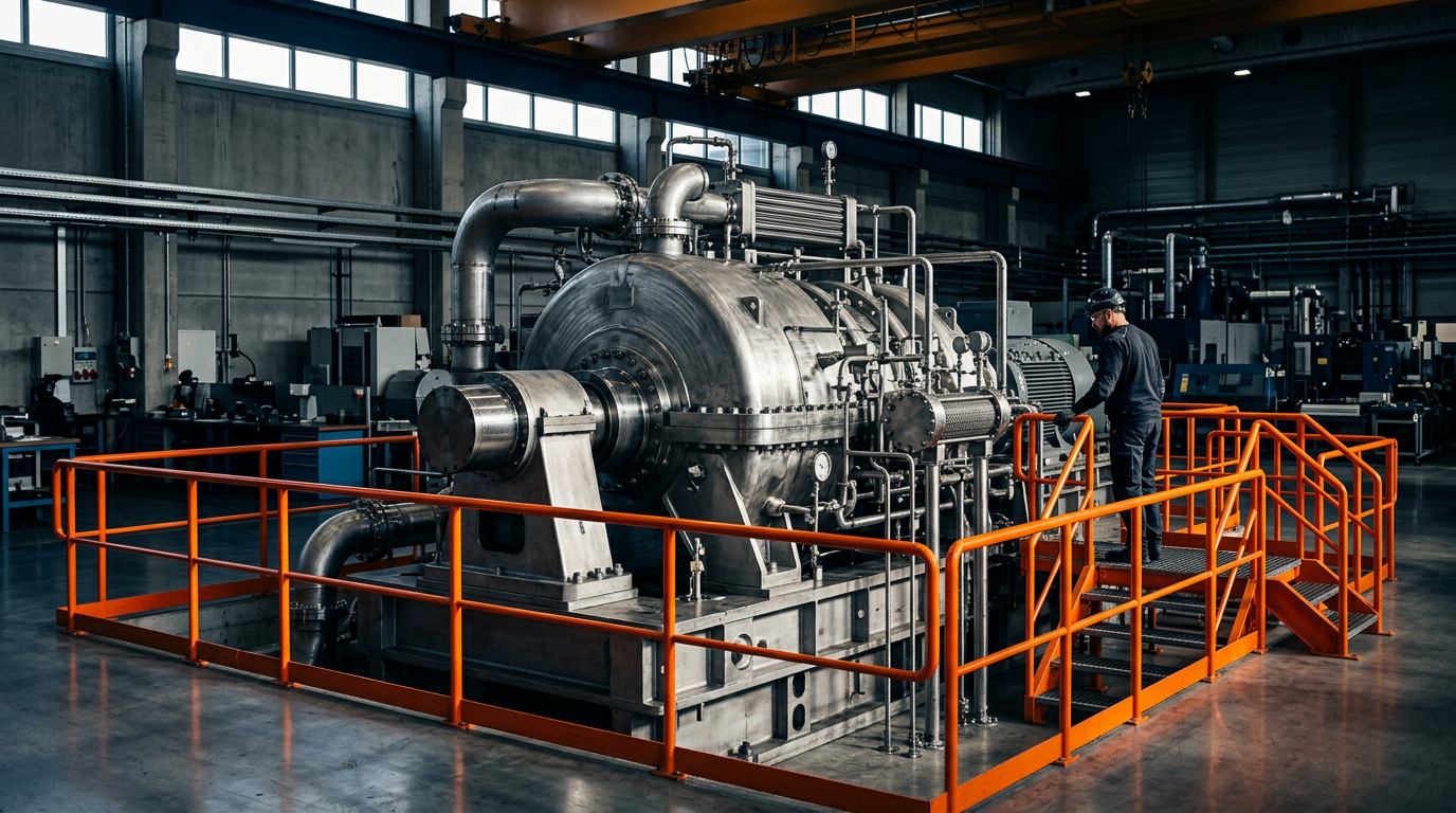 Illustrative concept of a process expander installation